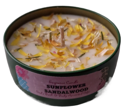 Sunflower Sandalwood - 8oz metallic tin can with lid