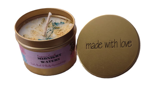 Midnight Waters - 4oz metallic tin can with lid