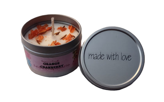 Orange Cranberry - 4oz metallic tin can with lid