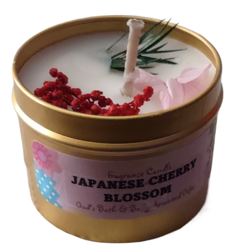 Japanese Cherry Blossom - 4oz metallic tin can with lid