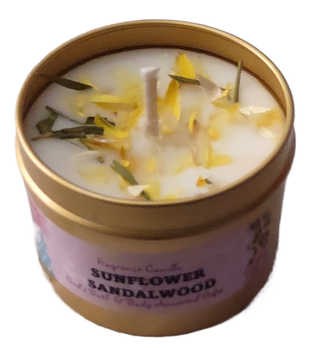 Sunflower Sandalwood - 4oz metallic tin can with lid
