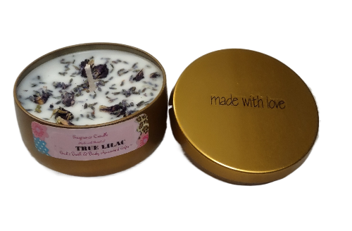 True Lilac - 8oz metallic tin can with lid