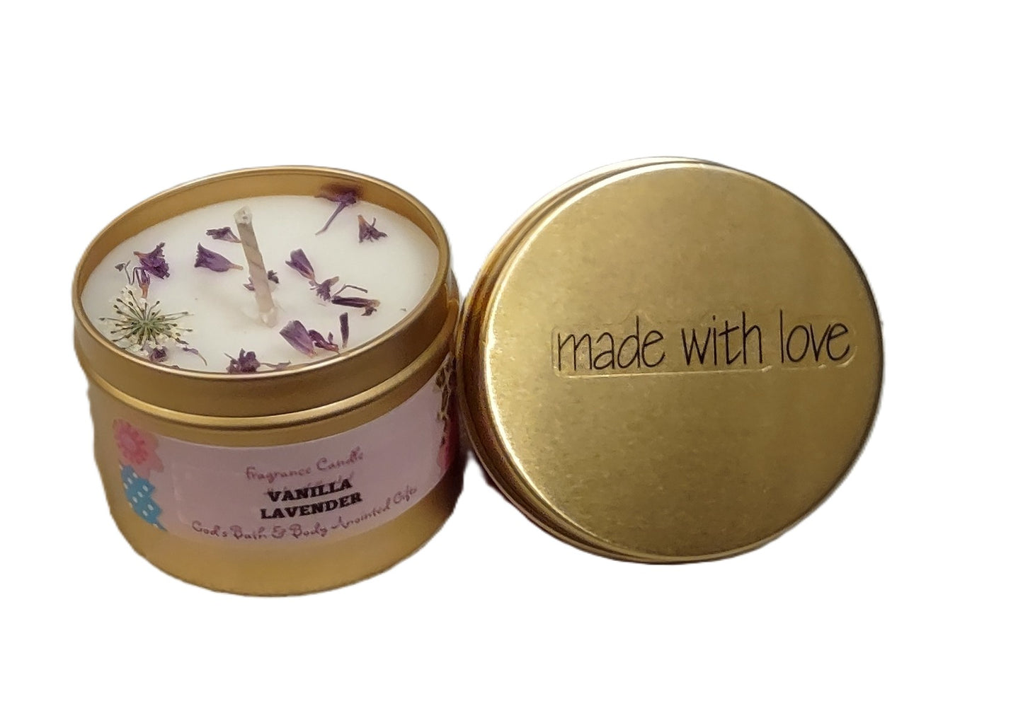 Vanilla Lavender - 4oz metallic tin can with lid