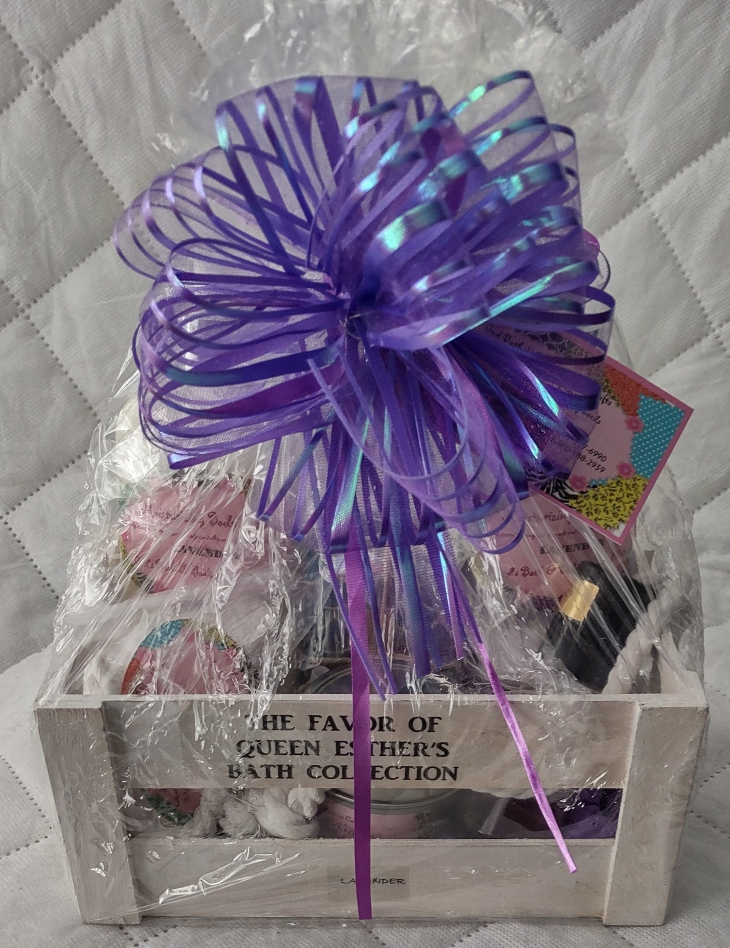 Lavender Fragrance Hanging Crate Basket - 6 piece set