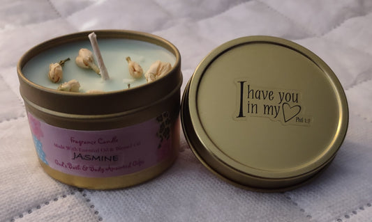 Jasmine - 4oz metallic tin can with lid