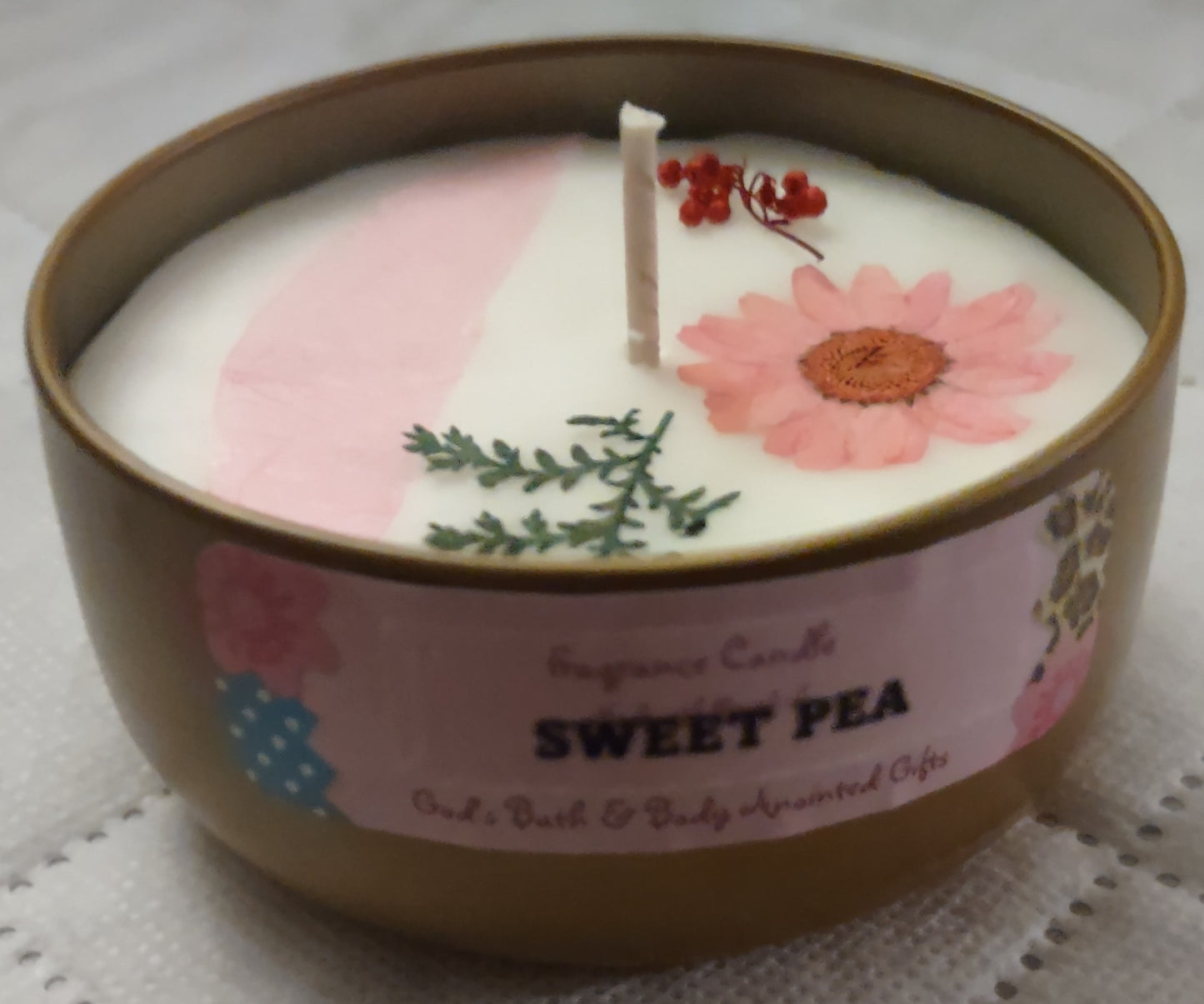 Sweet Pea - 8oz metallic tin can with lid