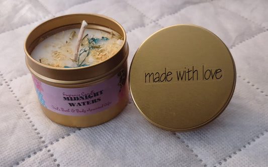 Midnight Waters - 4oz metallic tin can with lid