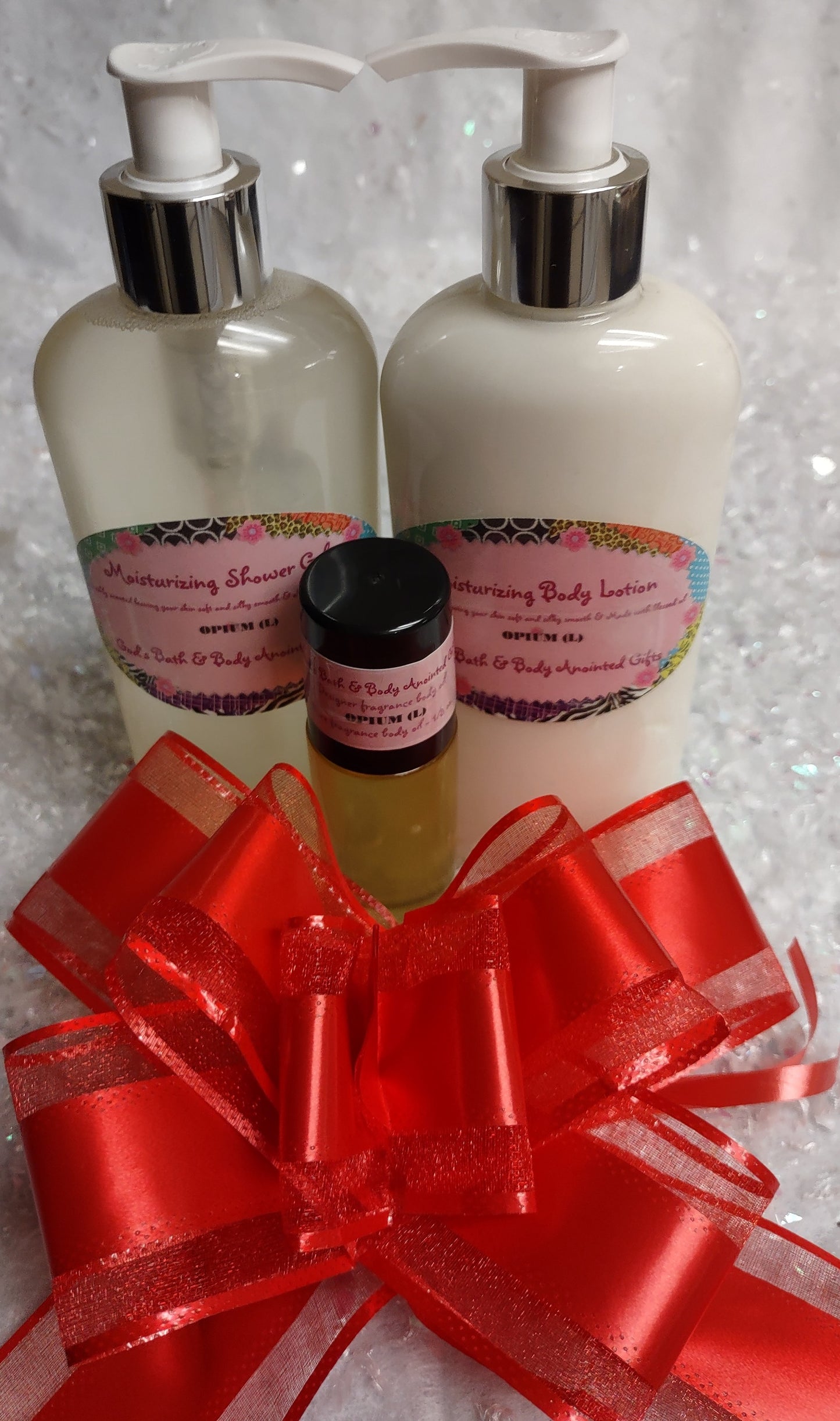 Our impression of - Opium Moisturizing 3 Piece Bath Set for women.