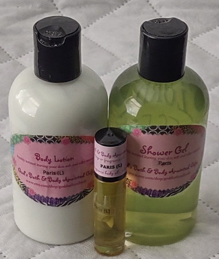 Paris Moisturizing 3 Piece Bath Set for women - our impression.