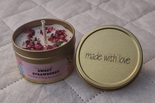 Sweet Strawberry - 4oz metallic tin can with lid