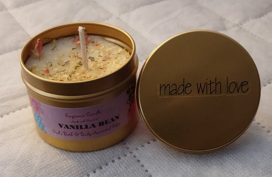 Vanilla Bean - 4oz metallic tin can with lid