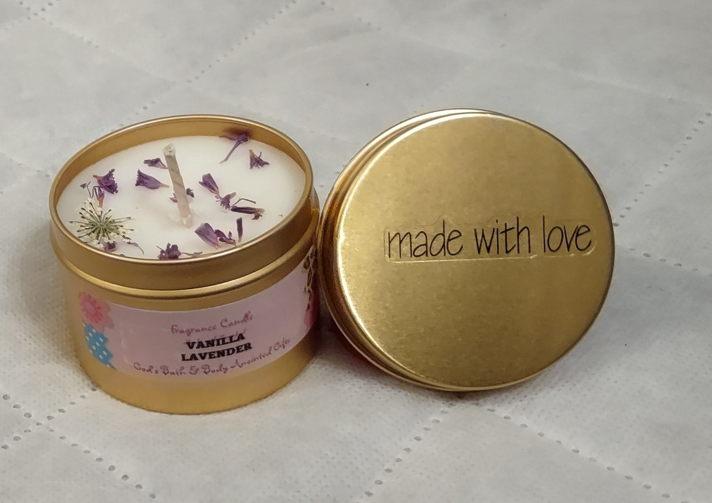 Vanilla Lavender - 4oz metallic tin can with lid