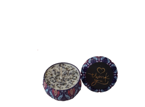 Lavender Fragrance Candle  (Pure Organic Soy Wax - No coloring)