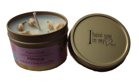 Jasmine - 4oz metallic tin can with lid