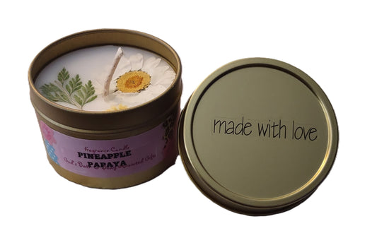 Pineapple Papaya - 4oz metallic tin can with lid