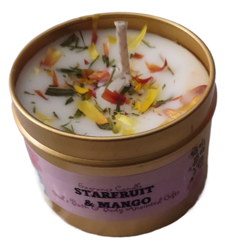 Starfruit & Mango - 4oz metallic tin can with lid