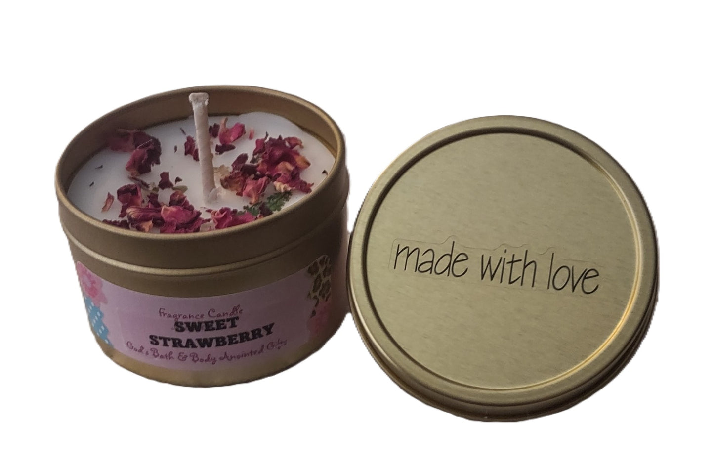 Sweet Strawberry - 4oz metallic tin can with lid