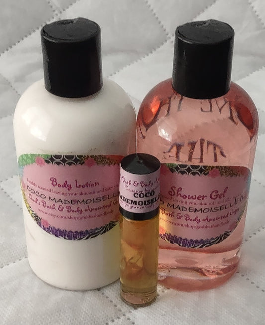 Coco Mademoiselle Moisturizing 3 Piece Bath Set for women - our impression.