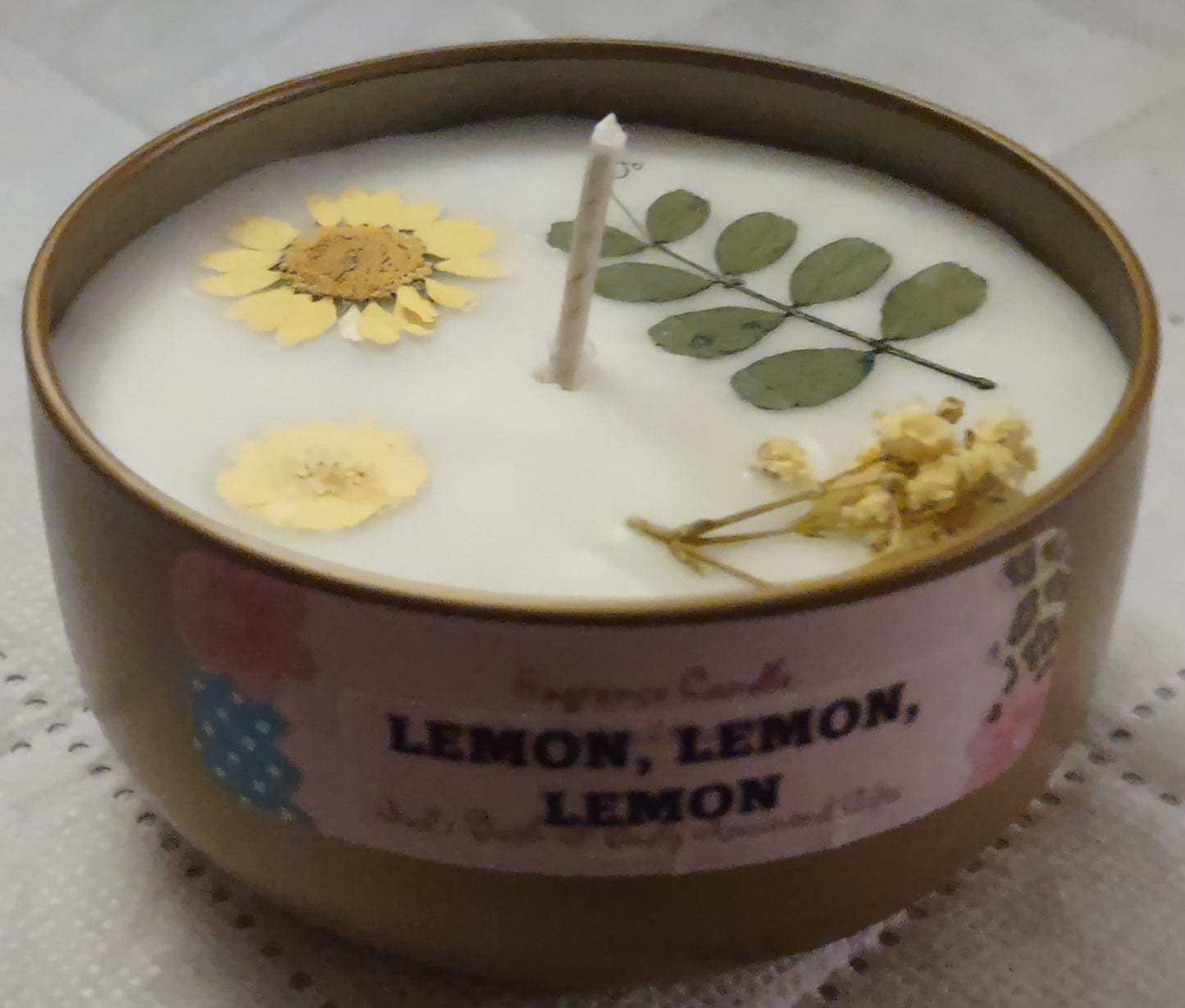 Lemon, Lemon, Lemon - 8oz metallic tin can with lid