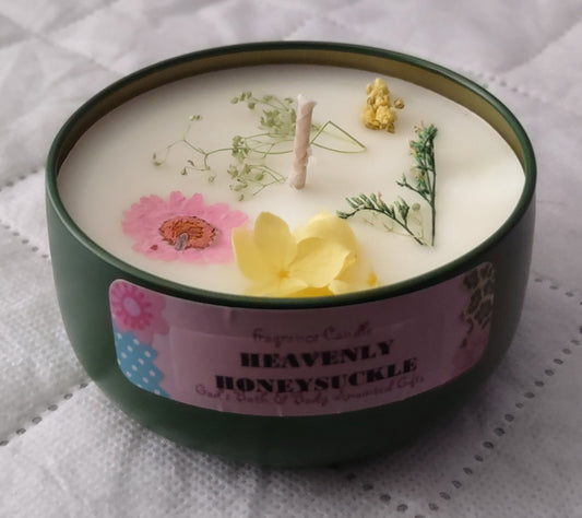Heavenly Honeysuckle - 8oz metallic tin can with lid