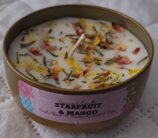 Starfruit & Mango - 8oz metallic tin can with lid