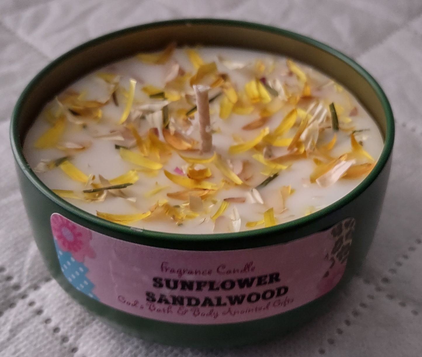Sunflower Sandalwood - 8oz metallic tin can with lid