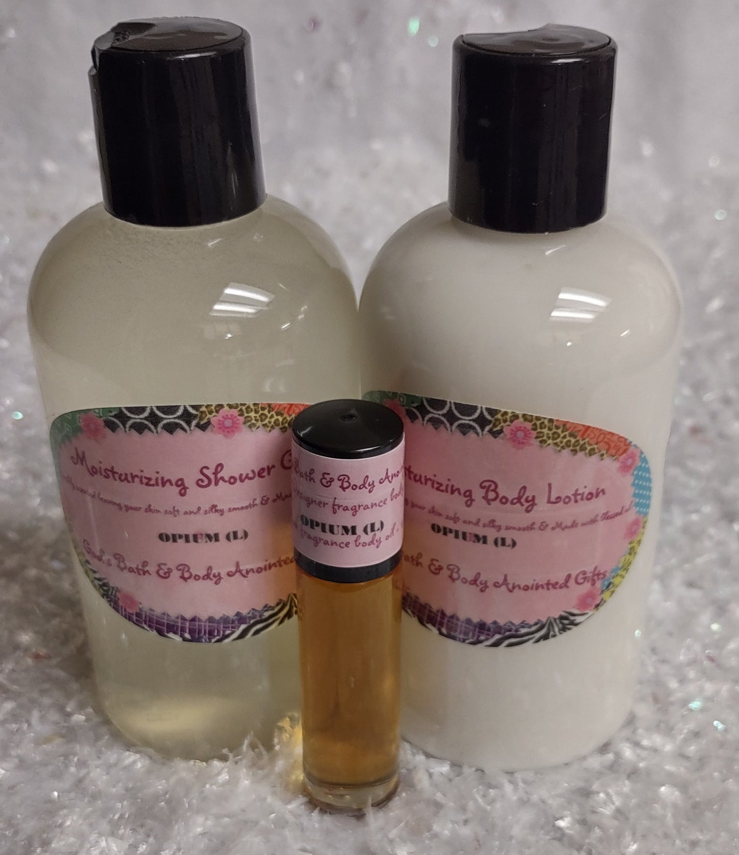 Our impression of - Opium Moisturizing 3 Piece fragrance bath set for women.