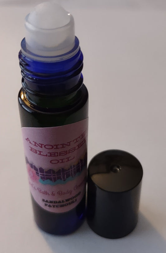 Sandalwood Patchouli anointed blessed oil - 1/3oz roll-on bottle