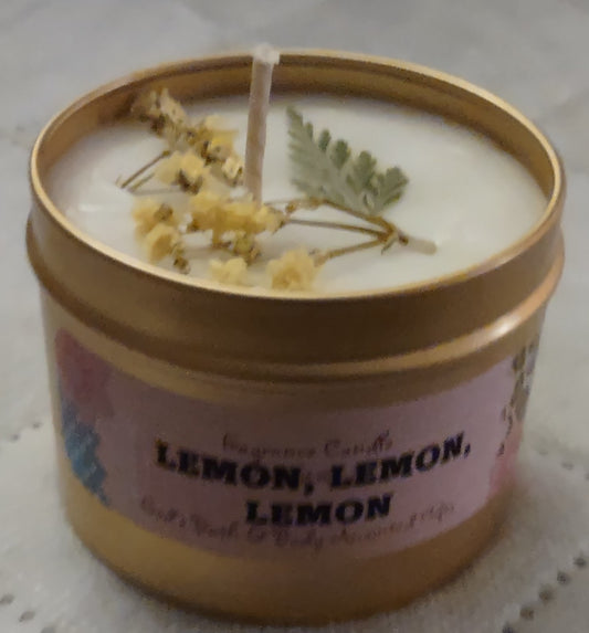 Lemon, Lemon, Lemon - 4oz metallic tin can with lid