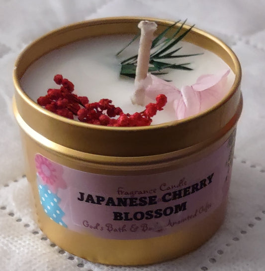 Japanese Cherry Blossom - 4oz metallic tin can with lid