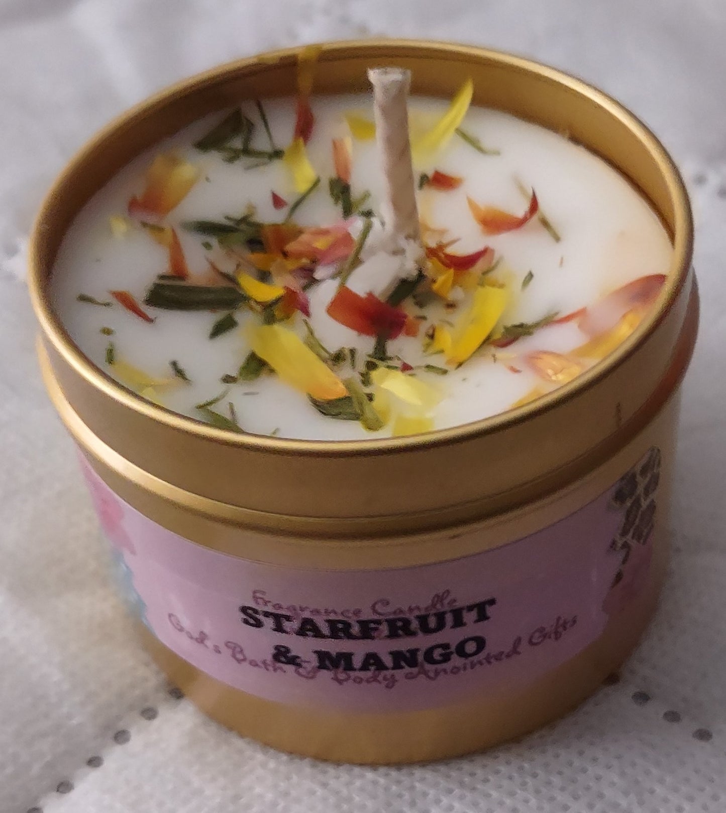 Starfruit & Mango - 4oz metallic tin can with lid
