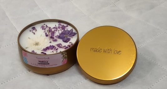 Vanilla Lavender - 8oz metallic tin can with lid